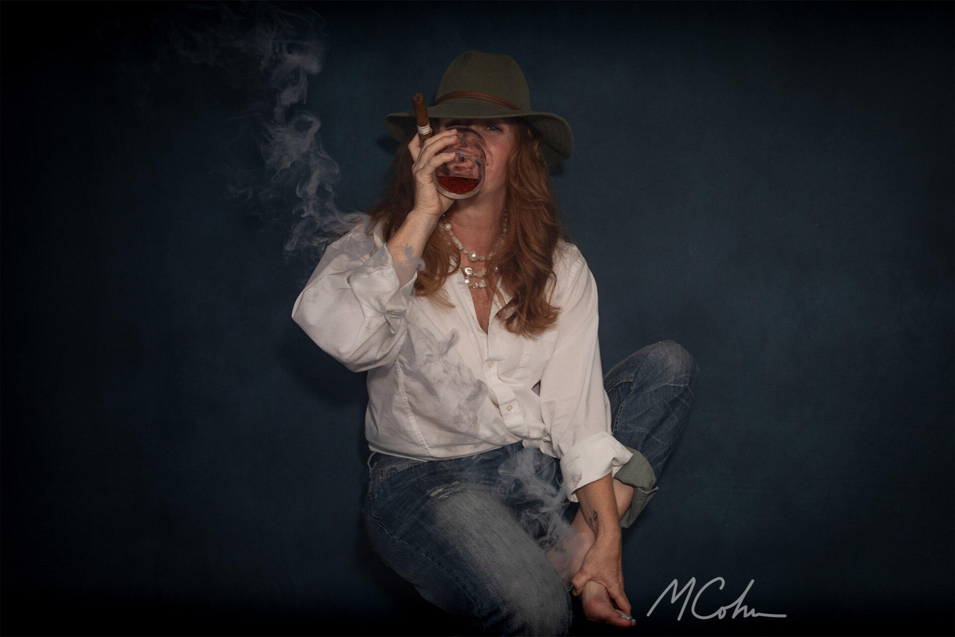 Stephanie with the Cigar